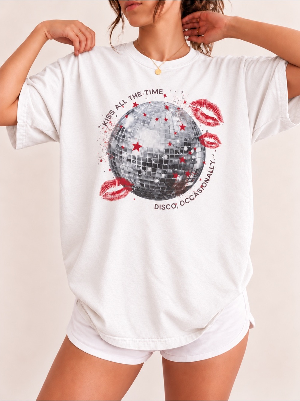 Kiss All The Time Comfort Colors Unisex T-shirt Disco Ball Harry Styles Tee
